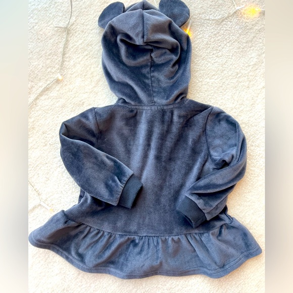 Disney Minnie Mouse Daisy Duck Grey Pink Ears Hoodie Top Sweatshirt Cardigan - Picture 4 of 4